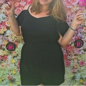 Black off the shoulder romper